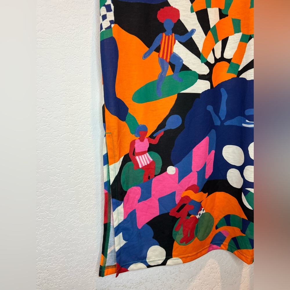 NWT Farm Rio X Adidas Performance Multi Color Floral Print Midi Dress Size XS - Picture 7 of 12